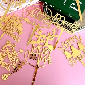 ท็อปเปอร์เค้กคริสต์มาสลายน้ำผึ้งและรสหวาน  อะคริลิกหนา 1.3 มม. สำหรับตกแต่งเค้กในเทศกาลวันหยุด - Product Image 3