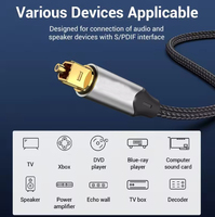 Câble audio optique numérique Toslink SPDIF Câble coaxial 1m 2m pour amplificateurs Blu-ray Xbox 360 Soundbar Câble fibre optique