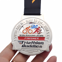Médailles de finisseur de triathlon de Bakou avec or, argent, bronze, natation, cyclisme, course à pied, vélo, triathlon, médaille personnalisée pour découpe 3D
