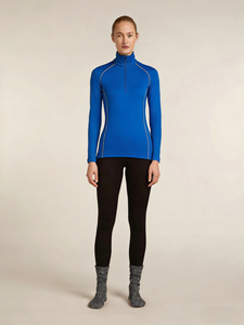 Tessuto 100% Lana Merino 18,5 Micron Incredibilmente Morbido ad Asciugatura Rapida Strato Base Abbigliamento Sportivo Maglia <span class=keywords><strong>Termica</strong></span> a Maniche Lunghe con Mezza Zip T-shirt - Product Image 3