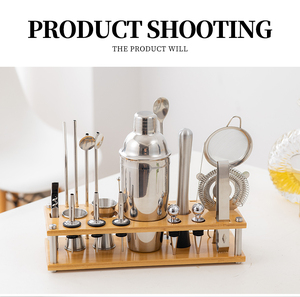 <span class=keywords><strong>Koriko</strong></span> ชุดเครื่องปั่นค็อกเทล750มล. หรูหราทันสมัยใช้ในบ้านมาร์ตินี่เครื่องปั่นทำจากไม้แก้วโลหะ - Product Image 2