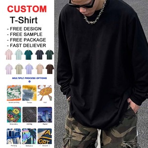 <span class=keywords><strong>Camiseta</strong></span> de <span class=keywords><strong>Manga</strong></span> <span class=keywords><strong>Larga</strong></span> para Hombre, Estilo Urbano, 100% Algodón, con Logotipo Personalizado, <span class=keywords><strong>Hombros</strong></span> Caídos, Corte Holgado, Cuello Redondo, Casual - Product Image 1