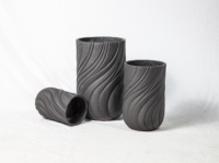 Pots à fleurs en béton, en vrac, grands, courbes, légers, imperméables, revêtement poudré, durables, écologiques