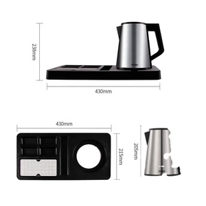 2023 Tùy Chỉnh Phục Vụ Ấm Đun Nước Điện Đặt Bằng Gỗ Kết Cấu Màu Đen Matt Khách Sạn Tiện Nghi Khay Hướng Dẫn Sử Dụng Nguồn Điện Cho Hộ Gia Đình Sử Dụng - Product Image 4