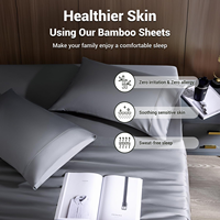 Ensemble de 4 draps de couette rafraîchissants Oeko-Tex Ensemble de draps de lit en bambou à poches profondes