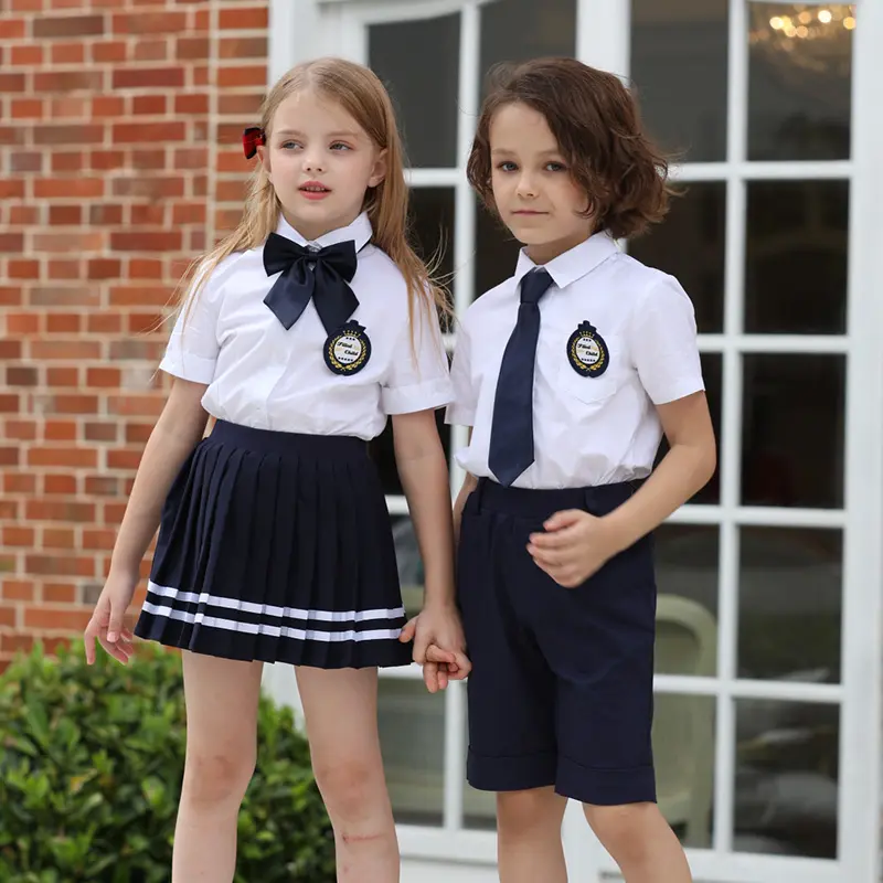 Chicas Azul Marino Escuela Faldas edades 3 años hasta 10 años varoius estilos hace superior 