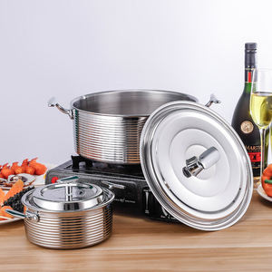 Cacerola japonesa de acero inoxidable 304 con asas dobles, utensilios de cocina de triple capa, 16cm, 20cm, 24cm para sopa y estofado - Product Image 4
