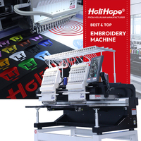 HoliHope Holiauma Service professionnel Chapeau Machine à broder industrielle 2 têtes Machine à broder pour ordinateur à domicile Broderie d'occasion