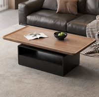 Table basse moderne en bois massif pour petits appartements, design de luxe léger, avec rangement et mobilier de maison portable