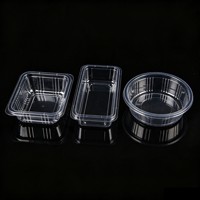 Boîte d'emballage en PET résistante aux déchirures, avec couvercle à charnière, conteneur alimentaire en plastique transparent jetable pour la pâtisserie et l'emballage de collations