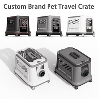 Caisse de transport pour animaux de compagnie personnalisée en gros avec ventilateur, roues universelles et plusieurs couleurs pour le transport de chiens et de chats