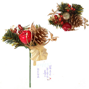 اختيار عيد الميلاد عيد الميلاد الديكور المورد صنوبر اصطناعي مخروط يختار عيد الميلاد أحمر أبيض - Product Image 5