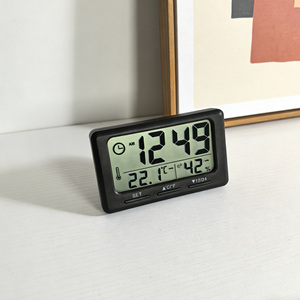 Horloge de bureau numérique LCD magnétique ultra-mince intelligente avec alarme, thermo-hygromètre, mesure de la température et de l'humidité intérieure, montable au mur, pour la maison, OEM - Product Image 1