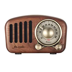 Klasik retro radyo alıcısı taşınabilir Mini ahşap FM MP3 radyo stereo hoparlör USB şarj edilebilir radyo