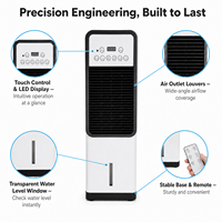 Ventilateur-climatiseur portable électrique OEM vertical à faible bruit, refroidissement rapide à 3 vitesses, pour hôtels