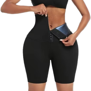<span class=keywords><strong>Short</strong></span> d'entraînement élastique taille haute personnalisé <span class=keywords><strong>pour</strong></span> femmes Body Shaper Biker Sweat Trainer Leggings <span class=keywords><strong>pour</strong></span> la maison Yoga perte <span class=keywords><strong>de</strong></span> poids Sauna pantalon - Product Image 2