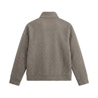 Sweat-shirt à demi-zip en tricot texturé uni pour homme, col montant, mélange de laine, grandes tailles, coupe ample et décontractée, 6XL 7XL