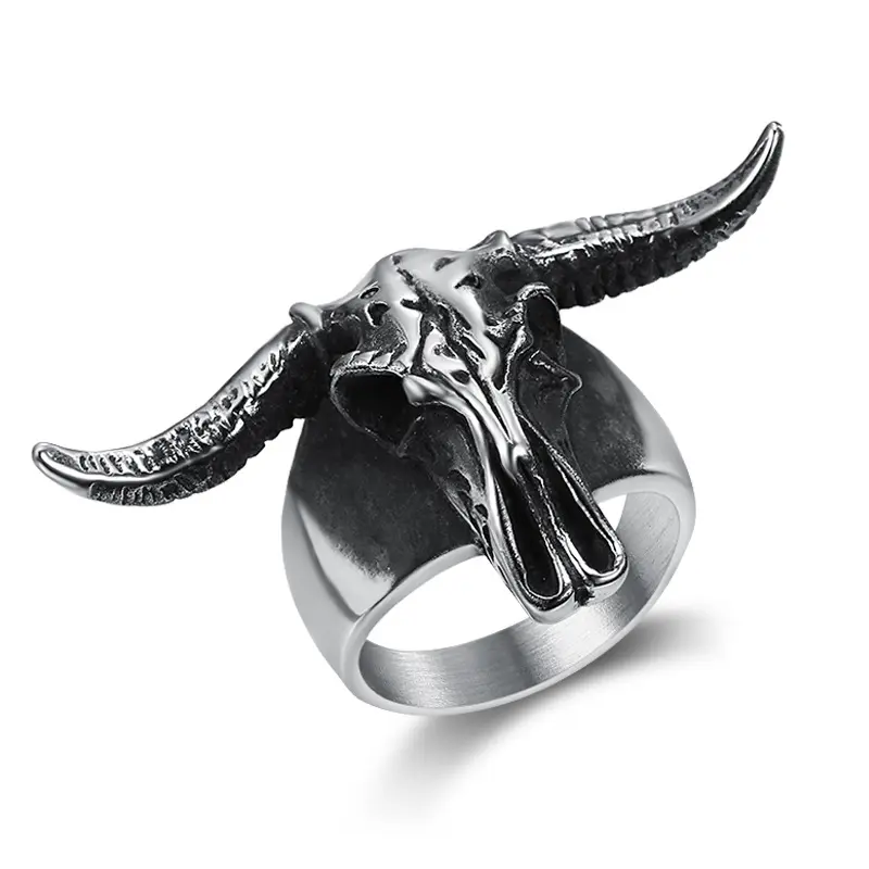 Fashion Jewelry High Polish Personalized Claw Finger Ring Band Aries Satan Ram Stainless Steel Rings for Men Boys Size 7-13