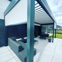 Système de pergola automatique résistant aux intempéries pour patio extérieur, avec télécommande et capteur de pluie, sans entretien, directement de l'usine