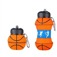 Gobelet pliable en silicone anti-chute et anti-fuite, thème football, pour l'été