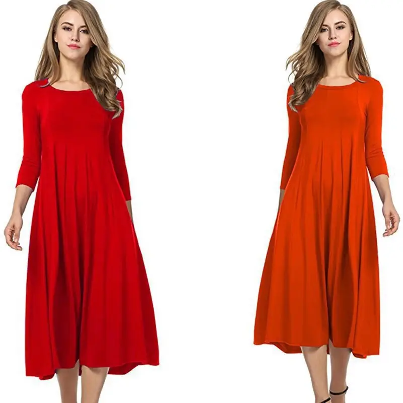 New fashion long skirts solid color lady dresses women maxi dress girls prom dress S-3XL plus size fall 2023 women clothes