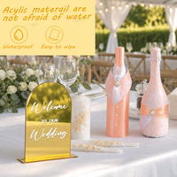 Support de table personnalisé 1-10 avec franges dorées pour restaurant, fête d'anniversaire, bar de luxe pour enfants, numéros de table en acrylique argenté grande taille