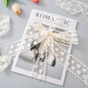 Rubans tissés de 6/7/9 cm, motif floral en dentelle, polyester écologique, nœuds pour cheveux, emballage cadeau, décoration de chambre, Noël, Saint-Valentin - Product Image 6
