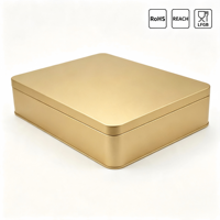 Boîte rectangulaire en fer blanc doré mat, qualité alimentaire, pour emballage cadeau, rangement biscuits, café, thé, conteneur métallique