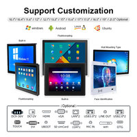PC Industrial Integrado Todo en Uno, Resistente al Agua IP65, Pantalla Táctil Capacitiva LCD de 8"-15.6" y 10 Puntos, para Compras, Orientación y Ascensores