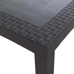 Tavolo Rettangolare da Esterno Dream, Design Contemporaneo Resistente alle Intemperie, 140cm X 85cm, Marrone/Nero - Product Image 4