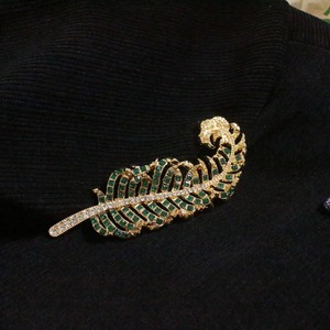 Broche de Pluma con Flor de Cristal Rojo Vintage, Elegante y Bonito, Regalo de Joyerí<span class=keywords><strong>a</strong></span> para Mujer - Product Image 6