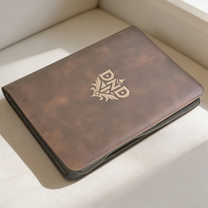 Porte-cartes vintage en cuir gaufré DND à 9 poches avec fermeture éclair pour cartes DND RPG MTG, album de rangement portable - Product Image 2