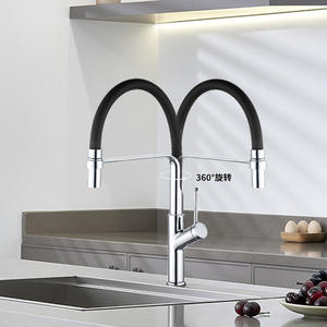 Grifo de Cocina Universal Extraíble de un Solo Grifo, Giratorio 360 Grados, Montado en Encimera, Estilo Moderno, con Válvula de Cerámica de Cobre y Alto Caudal - Product Image 1