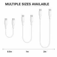 Cable USB-C a USB-C de Carga Rápida y Duradero con Núcleo de Cobre Puro y Revestimiento de PVC de 1m/2m para iPhone, Automóviles y Dispositivos Android