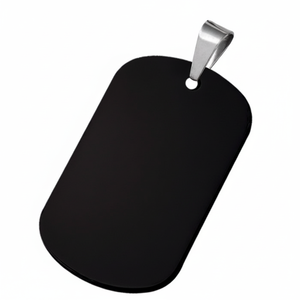 Targhetta identificativa in alluminio nero 50x30mm per collare di animali domestici - Product Image 2