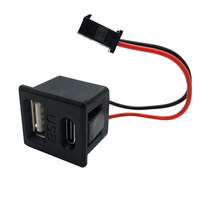 Enchufe USB hembra tipo C de doble capa, enchufe USB A hembra para lámpara, enchufe de carga con conector de cable, puerto de carga USB