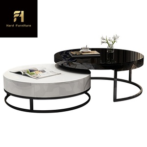 Premium Titanium Gold Stainless Steel <strong>Nesting</strong> Coffee Tea <strong>Table</strong> 10-Year Warranty Durable Easy Clean High-End Marble Top for - Product Image 5
