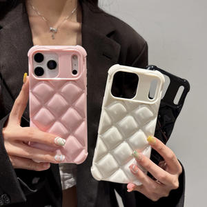 Funda acolchada para teléfono 17 Pro, estilo pequeño con patrón, funda suave para 15 Plus, funda de cobertura total para 13, funda de alta estética. - Product Image 6