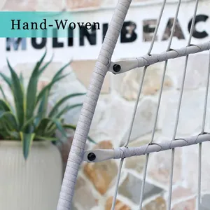 Hanging <b>Egg</b> <b>Chair</b> with Stand, <b>Outdoor</b> Swing <b>Egg</b> <b>Chair</b>, Indoor Wicker <b>Chair</b> with Cushion for Patio Living Room 350 LBS Capacity-L - Product Image 5