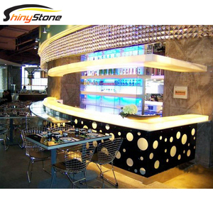 Comptoir de bar en verre et pierre artificielle avec design rétroéclairé <span class=keywords><strong>Lumia</strong></span> - Product Image 5