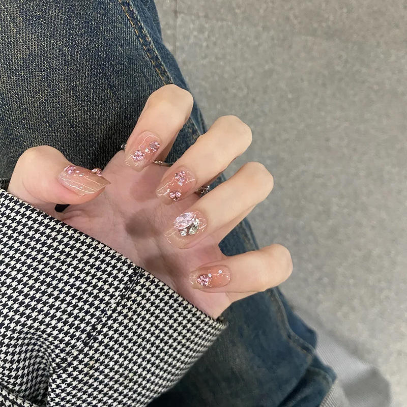 BY1526พื้นหลังสีส้มเพชรสีชมพู