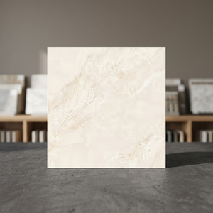 กระเบื้องพอร์ซเลนขัดเงา Alpen Crema ขนาด 600x600 มม. สีเบจลายหินอ่อน สำหรับปูพื้นภายในบ้านสไตล์โมเดิร์น - Product Image 4