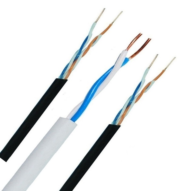 Copper Telephone Cables 1pair and 2pair PE Jacketed Telephone Wire for Communication