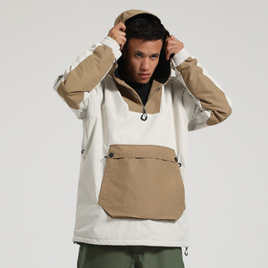 Veste Anorak de <span class=keywords><strong>Ski</strong></span> Unisexe, Imperméable 10 000 mm, Respirante, Coupe-Vent, avec Capuche, Fermeture Éclair, Grande Poche Kangourou, <span class=keywords><strong>pour</strong></span> Snowboard et Hiver - Product Image 2
