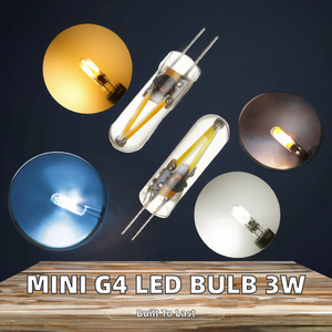 ミニG4 COB <span class=keywords><strong>LED</strong></span>スティックフィラメント電球 3W 220V 15Wハロゲンランプ交換用 ガラスカバー AC/DC 200LM 暖白色 冷白色 - Product Image 2