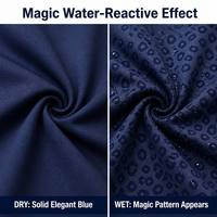 Tissu hydrochromique à imprimé léopard réactif à l'eau pour vêtements de sport, veste d'extérieur, tissu textile à motif magique changeant de couleur