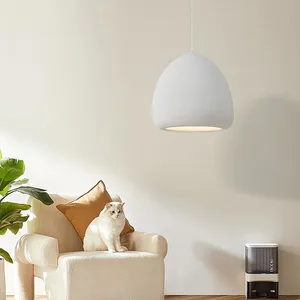 E27 modern grey white black Nordic cream iron and resin pendant lamp hanging light for office dining room