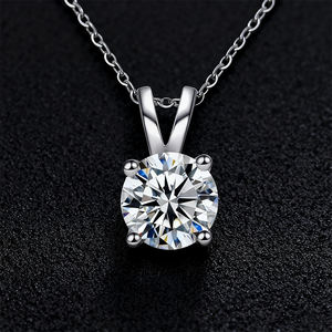 Collar de Moissanita 0.5CT 1CT 2CT 3CT, Collar de Plata de Ley 925 con Certificado Gra - Product Image 2