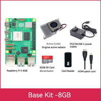 Kit de Desarrollo Raspberry Pi 5 2024, Disipador de Calor, Pantalla de Alimentación, Cámara, Kit de Placa de Inicio