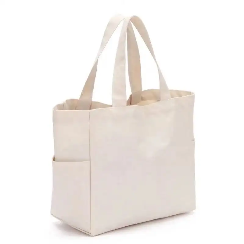 High-Quality Women Men Handbags Canvas Tote bags Reusable Cotton grocery High capacity Shopping Bag
